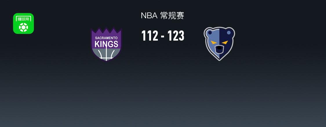 灰熊123-112国王迎三连胜，杰洛姆31+6，拉文空砍37分